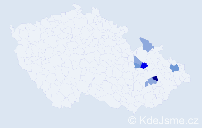 Příjmení: 'Lollková', počet výskytů 18 v celé ČR