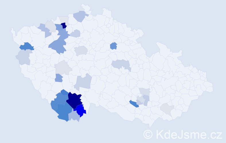 Příjmení: 'Eibl', počet výskytů 121 v celé ČR