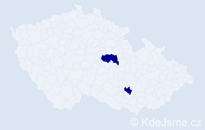 Příjmení: 'Levardi', počet výskytů 2 v celé ČR