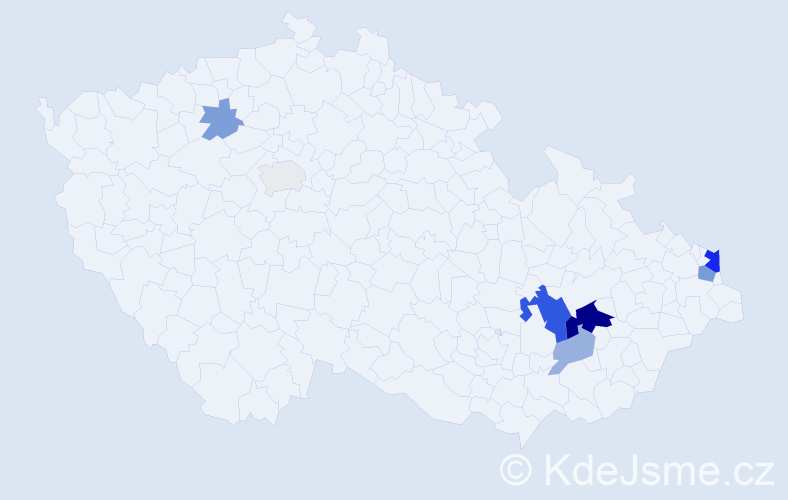 Příjmení: 'Sivec', počet výskytů 19 v celé ČR