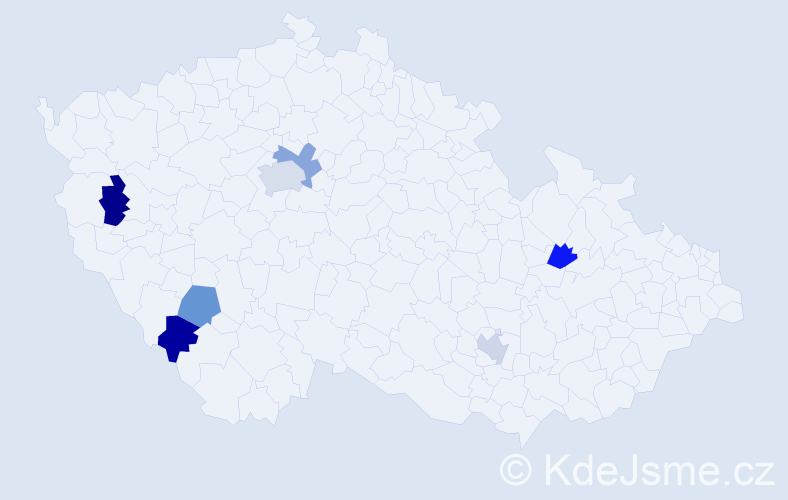 Příjmení: 'Kapák', počet výskytů 8 v celé ČR