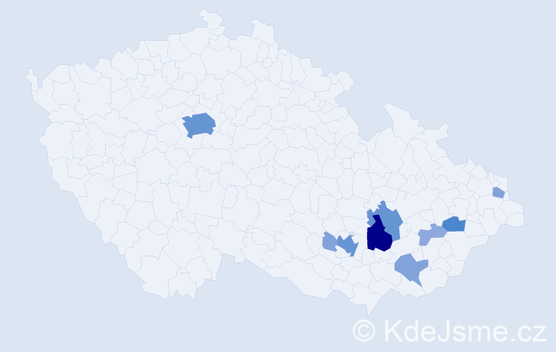 Příjmení: 'Potáčová', počet výskytů 29 v celé ČR