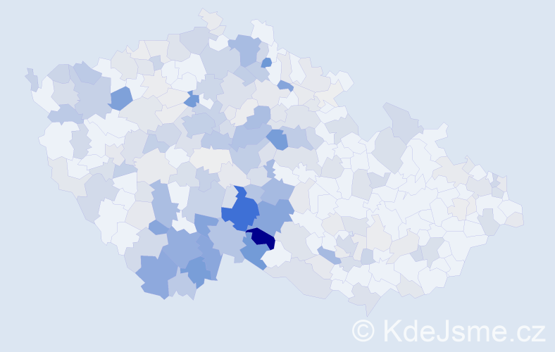 Příjmení: 'Bína', počet výskytů 885 v celé ČR