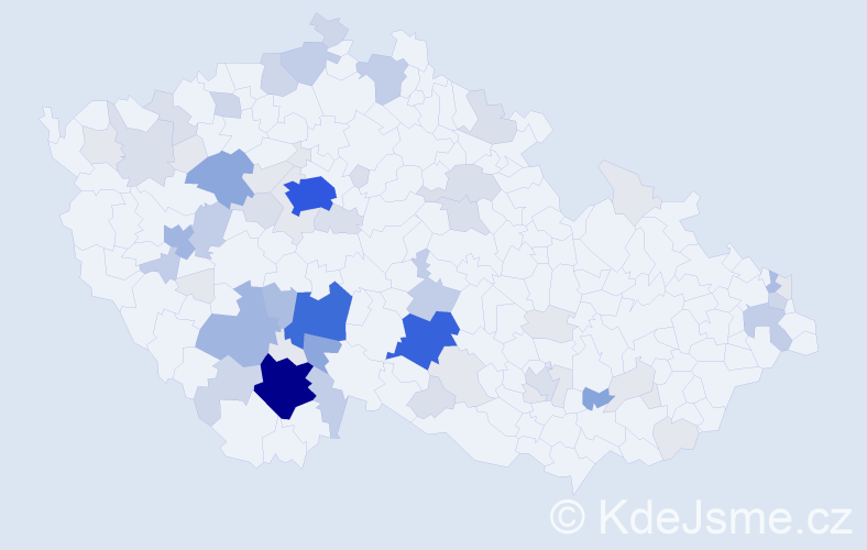 Příjmení: 'Honsa', počet výskytů 264 v celé ČR