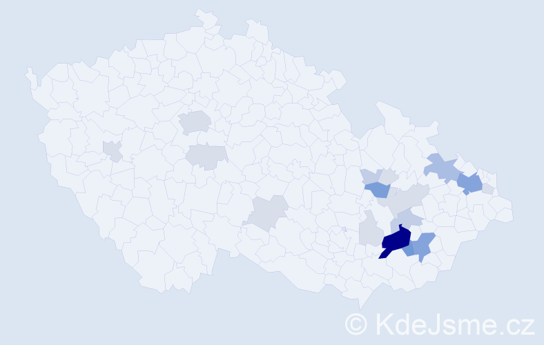 Příjmení: 'Koutňák', počet výskytů 59 v celé ČR
