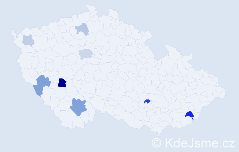 Příjmení: 'Kylian', počet výskytů 21 v celé ČR