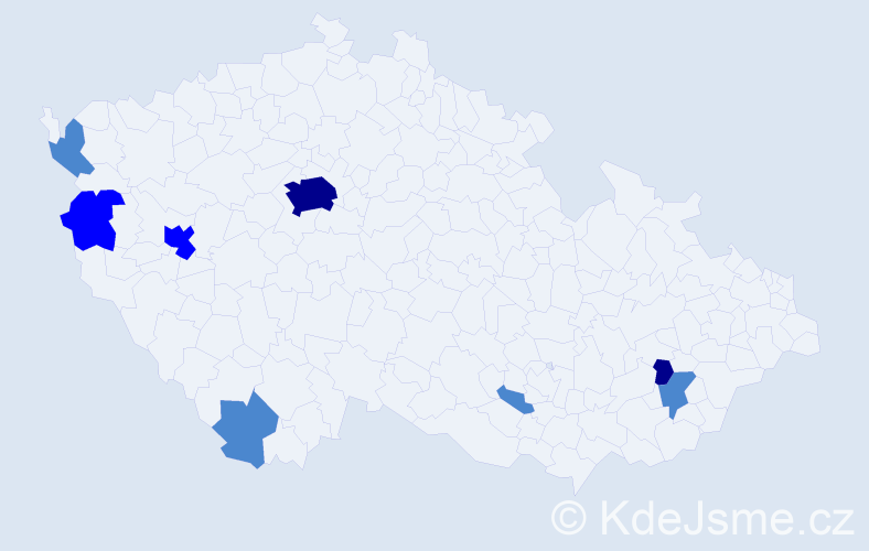 Příjmení: 'Kuczman', počet výskytů 14 v celé ČR