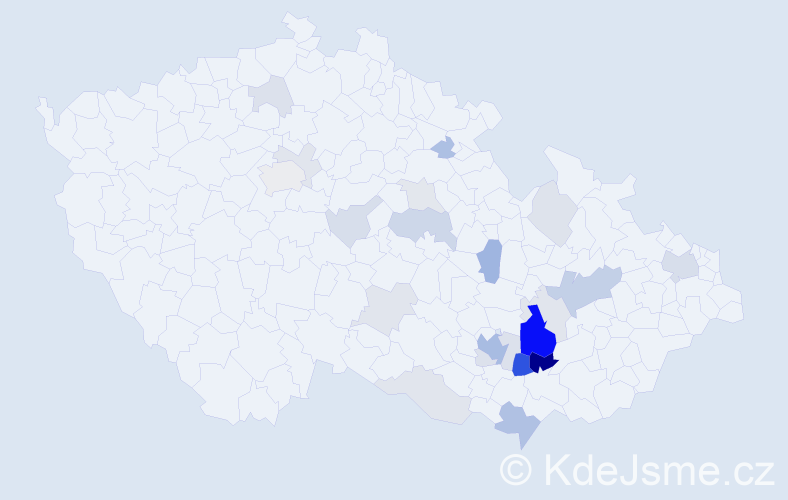 Příjmení: 'Obhlídalová', počet výskytů 67 v celé ČR