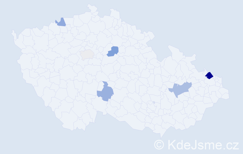 Příjmení: 'Nicklová', počet výskytů 11 v celé ČR