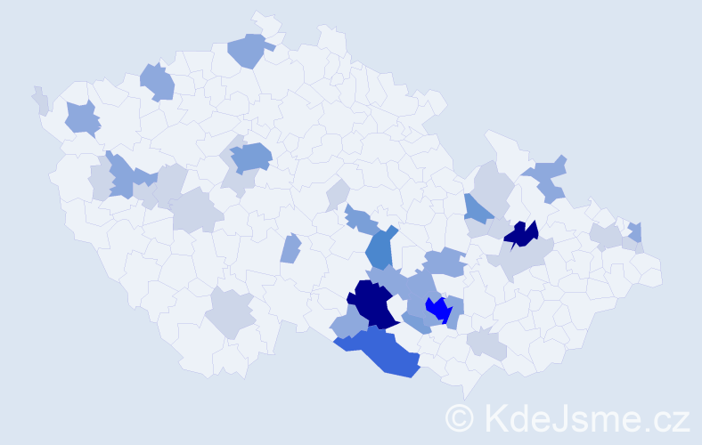Příjmení: 'Vítámvás', počet výskytů 118 v celé ČR