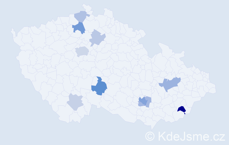Příjmení: 'Lichková', počet výskytů 23 v celé ČR