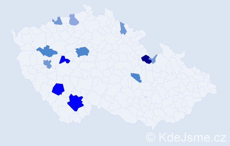 Příjmení: 'Bajtová', počet výskytů 36 v celé ČR