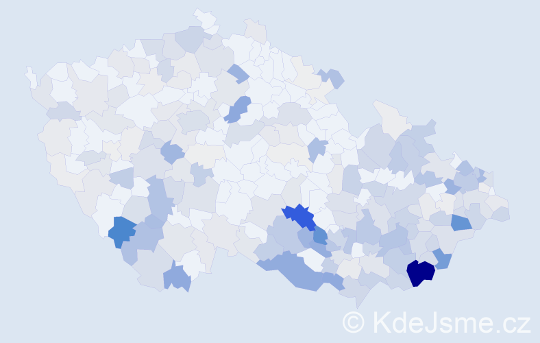 Příjmení: 'Kubiš', počet výskytů 874 v celé ČR