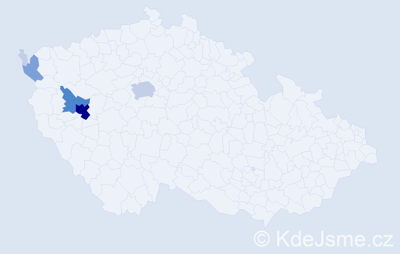 Příjmení: 'Hejzková', počet výskytů 21 v celé ČR