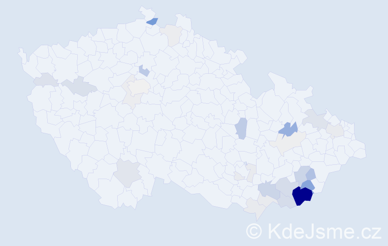 Příjmení: 'Slinták', počet výskytů 105 v celé ČR