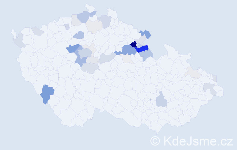 Příjmení: 'Panenka', počet výskytů 159 v celé ČR