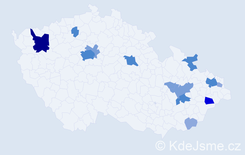 Příjmení: 'Sasák', počet výskytů 39 v celé ČR