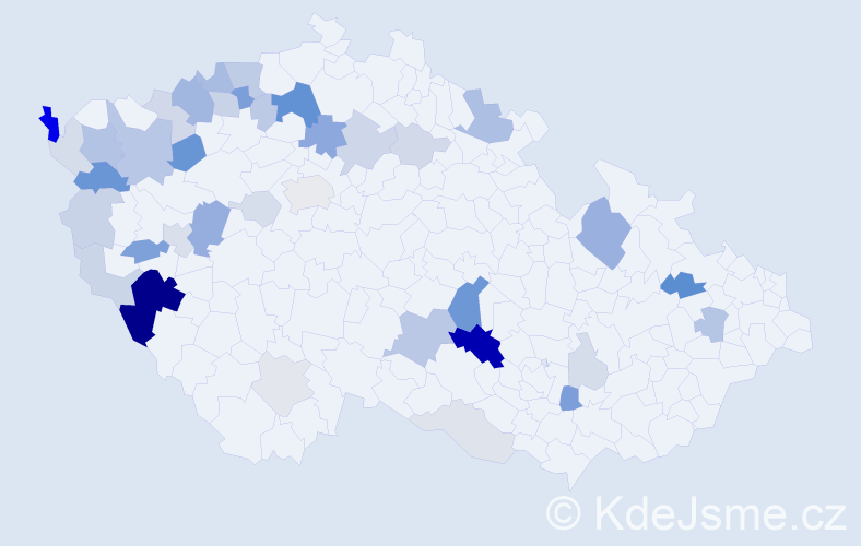Příjmení: 'Peksa', počet výskytů 112 v celé ČR