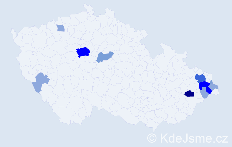 Příjmení: 'Bartecká', počet výskytů 29 v celé ČR