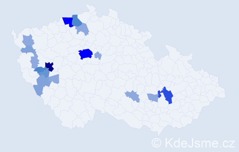 Příjmení: 'Fraus', počet výskytů 47 v celé ČR