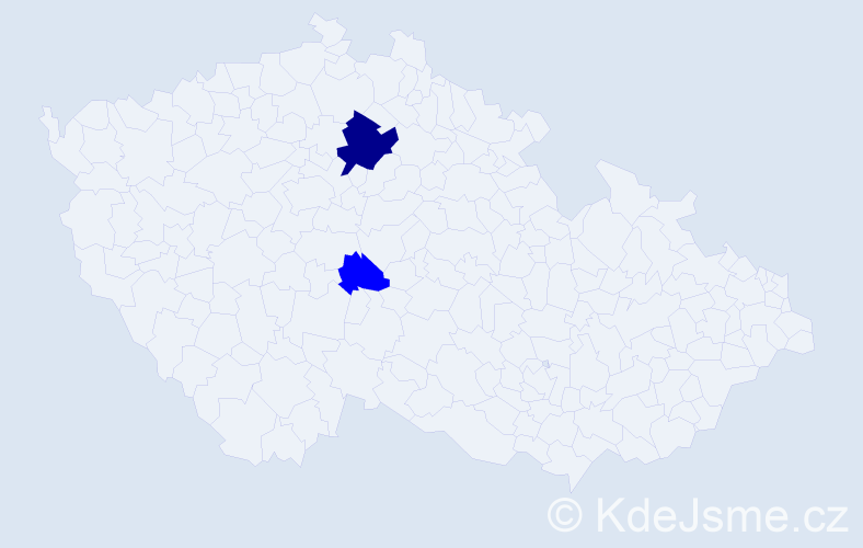 Příjmení: 'Kalužák', počet výskytů 5 v celé ČR