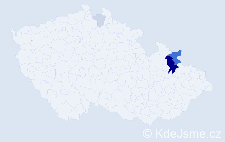 Příjmení: 'Fučelová', počet výskytů 9 v celé ČR