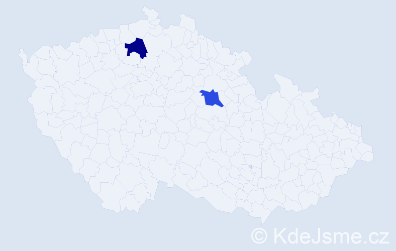 Příjmení: 'Kiznar', počet výskytů 2 v celé ČR