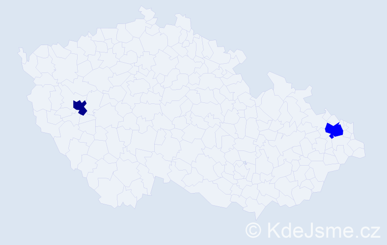 Příjmení: 'Cieciwová', počet výskytů 5 v celé ČR