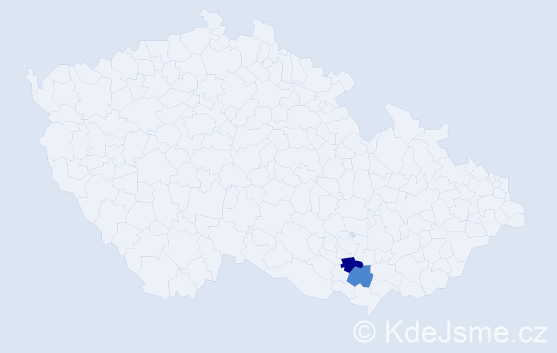 Příjmení: 'Hoberlová', počet výskytů 7 v celé ČR