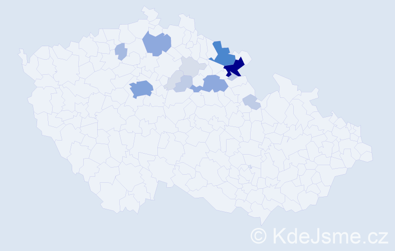 Příjmení: 'Brejtr', počet výskytů 54 v celé ČR