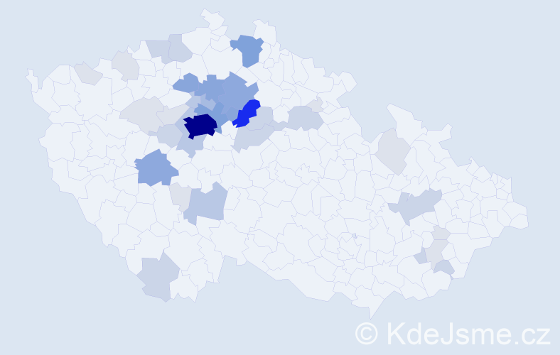Příjmení: 'Mejzr', počet výskytů 130 v celé ČR