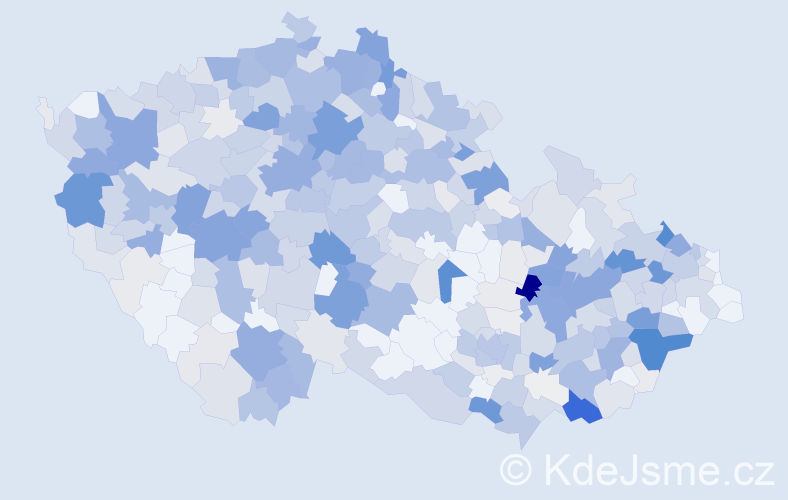 Příjmení: 'Zajíček', počet výskytů 2545 v celé ČR