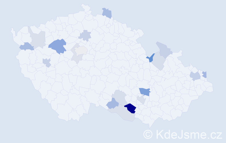 Příjmení: 'Kiselová', počet výskytů 40 v celé ČR