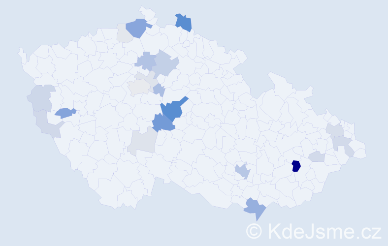 Příjmení: 'Vizner', počet výskytů 67 v celé ČR