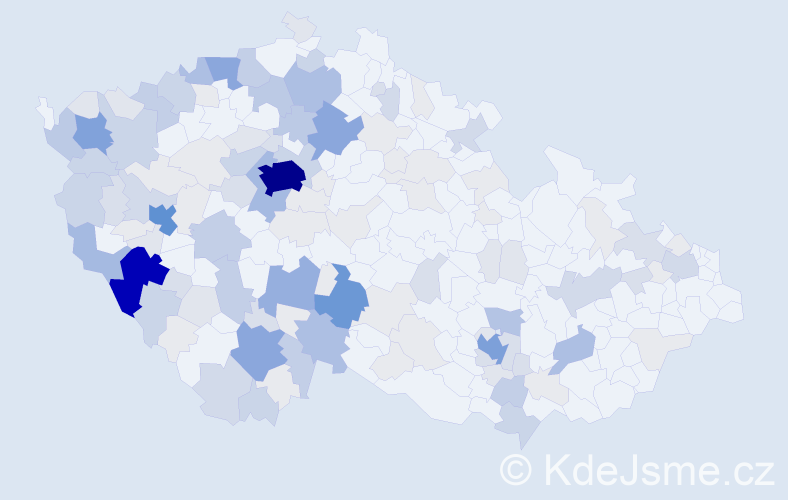 Příjmení: 'Mazanec', počet výskytů 542 v celé ČR