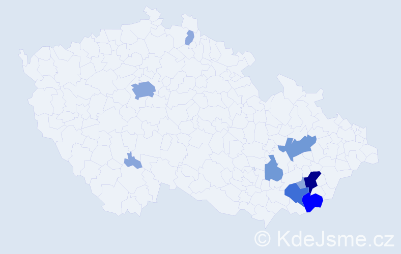 Příjmení: 'Pippal', počet výskytů 34 v celé ČR