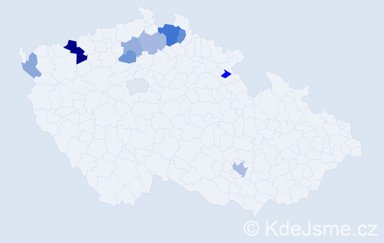 Příjmení: 'Kiesling', počet výskytů 21 v celé ČR