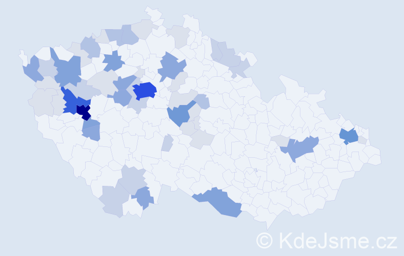 Příjmení: 'Nocar', počet výskytů 172 v celé ČR