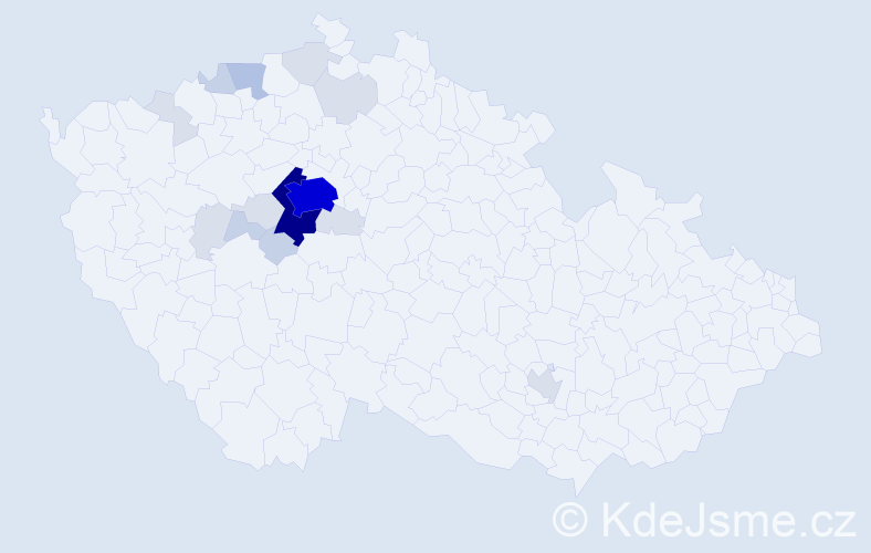 Příjmení: 'Volešáková', počet výskytů 59 v celé ČR