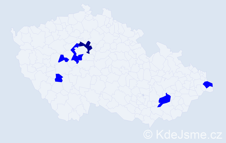 Příjmení: 'Pašteková', počet výskytů 7 v celé ČR