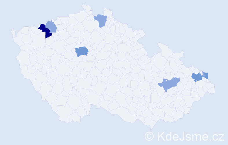 Příjmení: 'Fian', počet výskytů 16 v celé ČR