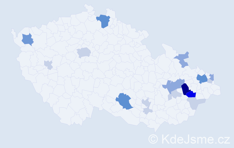 Příjmení: 'Bělocká', počet výskytů 54 v celé ČR
