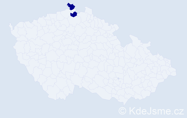 Příjmení: 'Sochalská', počet výskytů 2 v celé ČR