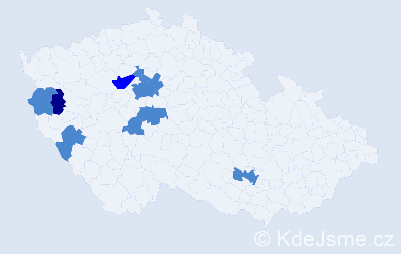 Příjmení: 'Durkáčová', počet výskytů 14 v celé ČR
