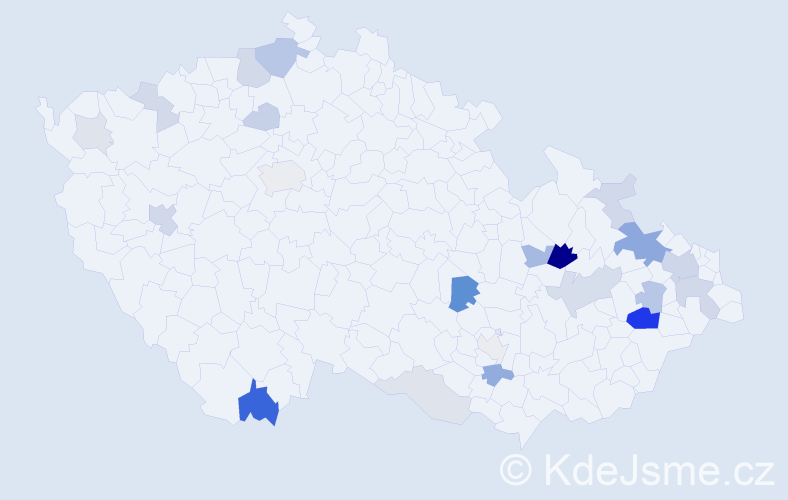 Příjmení: 'Kostelná', počet výskytů 62 v celé ČR