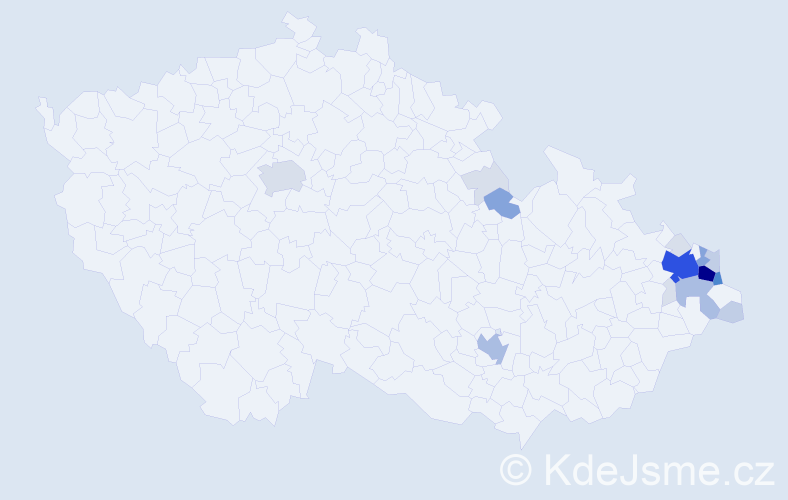 Příjmení: 'Burkotová', počet výskytů 68 v celé ČR