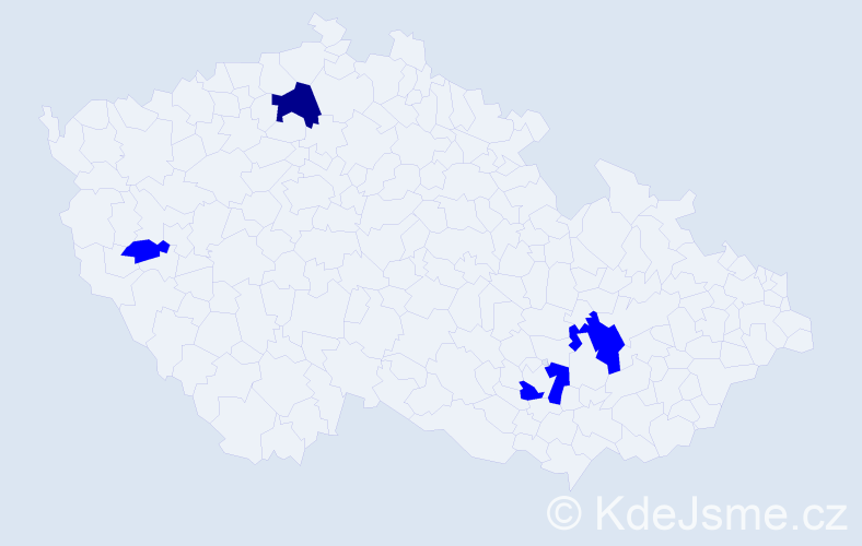 Příjmení: 'Kolibárová', počet výskytů 5 v celé ČR