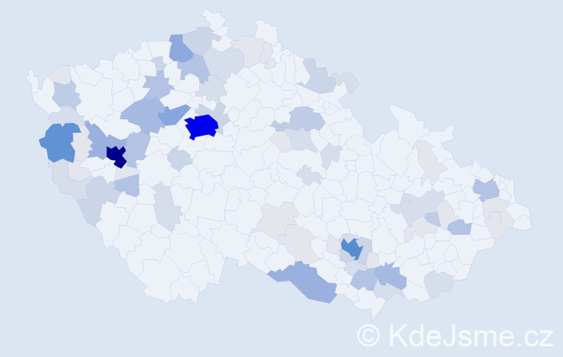 Příjmení: 'Kuchynková', počet výskytů 263 v celé ČR