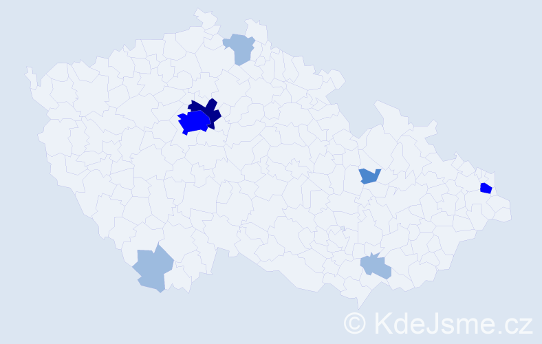 Příjmení: 'Bátora', počet výskytů 15 v celé ČR