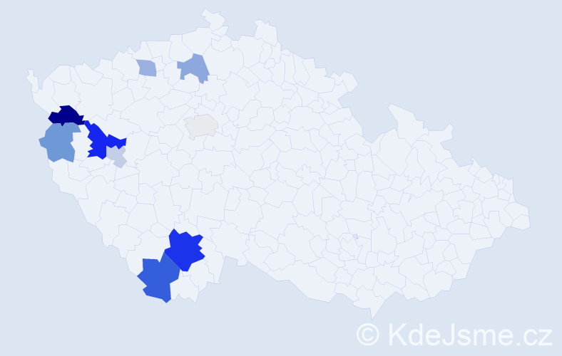 Příjmení: 'Kutta', počet výskytů 18 v celé ČR